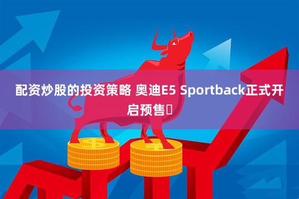 配资炒股的投资策略 奥迪E5 Sportback正式开启预售