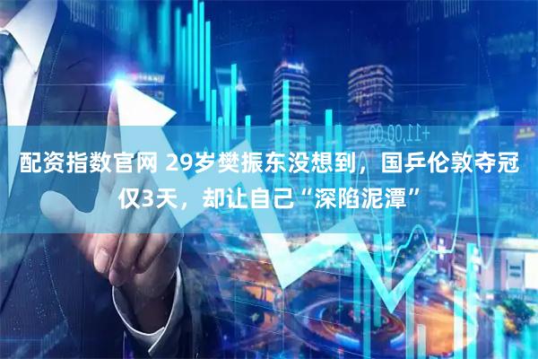 配资指数官网 29岁樊振东没想到，国乒伦敦夺冠仅3天，却让自己“深陷泥潭”